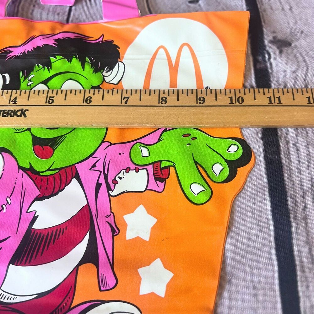 1990 McDonald's Frankenstein Halloween Happy Meal Vinyl Trick Treat Bag - Picture 4 of 4